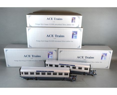 An Ace Trains Vintage Style Gauge 0 LNER Articulated Silver Jubilee Set within four boxes 