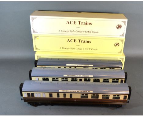 Ace Trains Gauge 0 GWR Coach Cornish Riviera Express Buffet within original box together with another similar Cheltenham Spa 