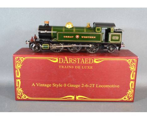 A Darstaed Trains Deluxe Vintage Style 0 Gauge 2-6-2T locomotive Great Western green 8118 within original box 