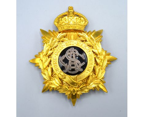 An Army Service Corps Gilded Officer's Helmet Plate 