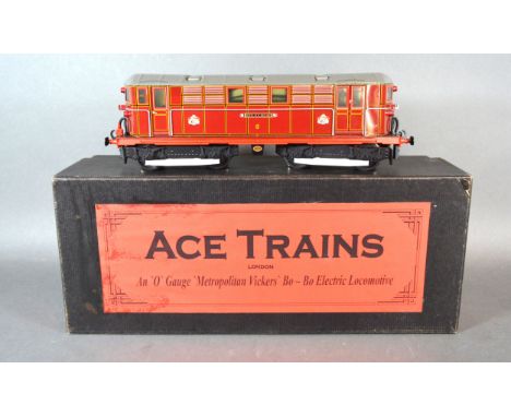 An Ace Trains 0 Gauge Metropolitan Vickers Bo/Bo Electric Locomotive Sherlock Holmes No.8 Metropolitan Red with original box 