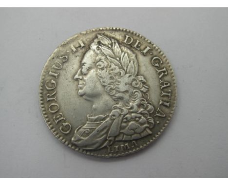 1745 George II Silver Lima Half Crown, F.