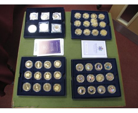 Collection of Four Westminster Complete Commemorative Coin Sets, includes pre-decimalisation coins, The Crown Jewels, Queen D