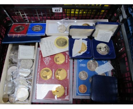 Large Collection of GB Coins, includes a 1971 New Pence 2p, 1936 Edward VIII Medal, Queen Mothers 80th Birthday Coin Set, etc