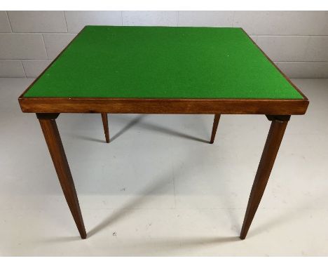 Card table with folding legs and 'as new' green baize