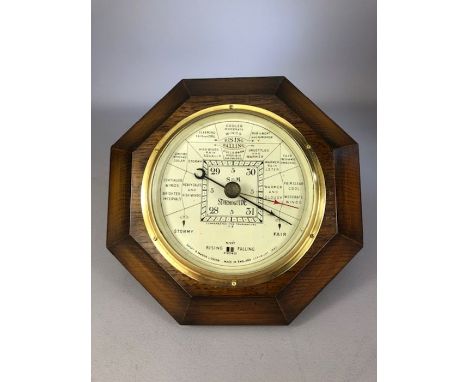 1930s Short &amp; Mason, London, Stormoguide barometer in octagonal case, approx 24cm x 24cm