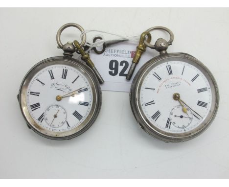 J.G. Graves Sheffield The Express English Lever; A Hallmarked Silver Cased Openface Pocketwatch, the signed white dial with b