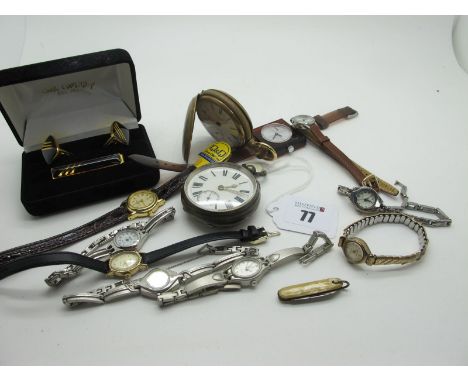 A Chester Hallmarked Silver Cased Openface Pocketwatch, the white dial with bold black Roman numerals and seconds subsidiary 