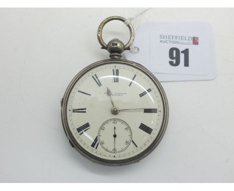 John Walker Maryport; A Hallmarked Silver Cased Openface Pocketwatch, the signed dial with black Roman numerals and seconds s