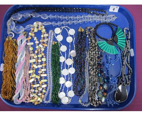 Vintage and Other Bead Necklaces, etc :- One Tray 