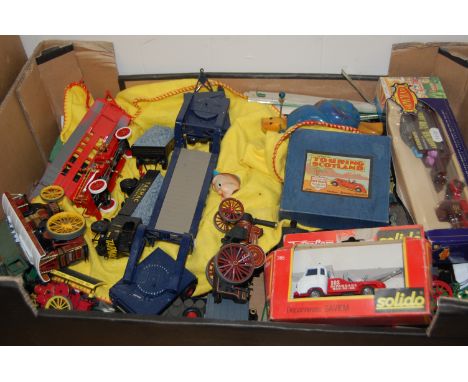 One box of assorted tinplate and diecast vehicles to include Corgi Vintage Glory of Steam