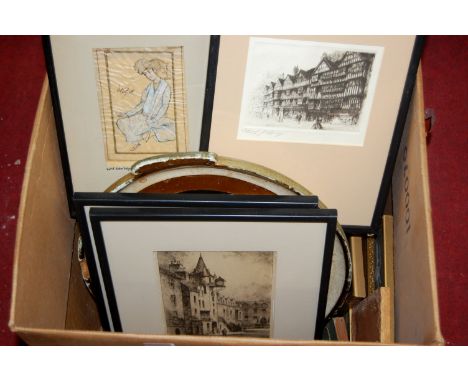 Assorted pictures and prints to include original etchings