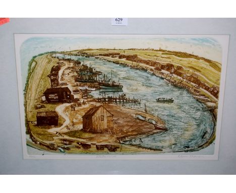 Glyn Thomas - Walberswick, lithograph, signed, titled and numbered in pencil to the margin 12/15, 26x40cm