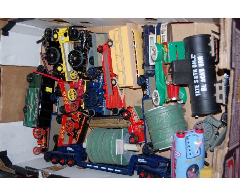 Box of mainly modern release Corgi Vintage Glory of Steam diecast vehicles and accessorie