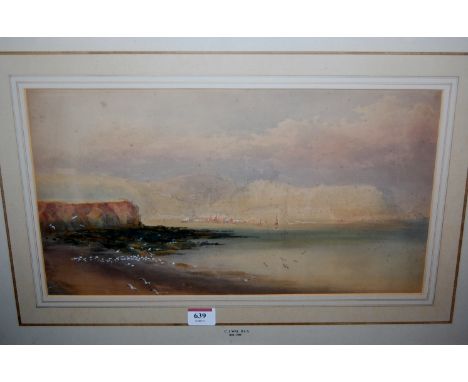Charles Jones Way (1835-1919) - Harbour scene, watercolour with body colour, 23 x 42cm Condition Report / Extra Information S