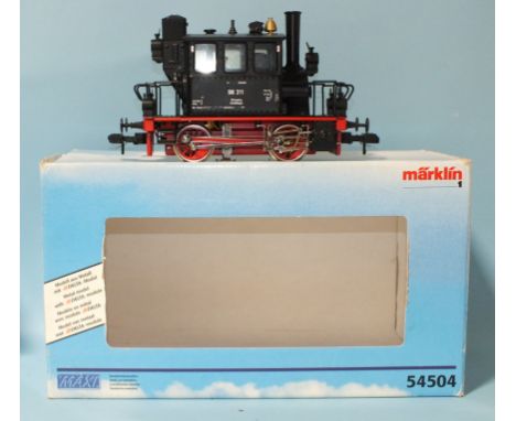 Märklin I Gauge, 54504 DB 0-4-0 tank engine no. 98 311, boxed and a quantity of Peco I-gauge track.