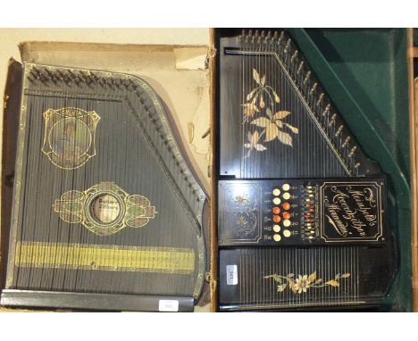 A Meinholds Accordzither 'Miranda' auto harp, 58 x 36cm and another, Guitarr-zither, (2).