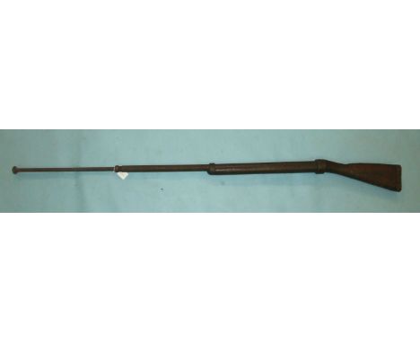 A WWI fencing rifle/practice bayonet, the wood stock stamped W Greener Birmingham, dated 1915 and stamped with an X and broad