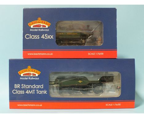 Bachmann OO Gauge, 32-353 BR Standard Class 4MT tank engine no. 80135 and 32-127B GWR Class 45xx Prairie tank engine 4555, bo