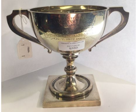 Boer War / WW1 group to RQMS Colbeck: a hallmarked Silver cup 147mm in height engraved "Presented RQMS Colbeck, 4th VB Lanc. 