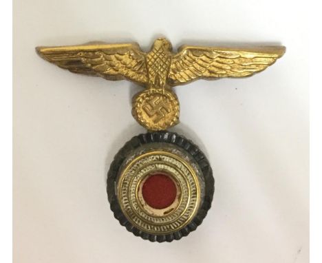 WW2 Third Reich Kreigsmarine other ranks cap eagle and cockade on stick pin fitting for Tellermutze cap. No makers marks.