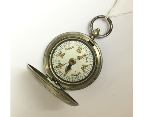 WW1 British cased pocket compass by "Dennison Birmingham VI 83587" and dated 1918.   