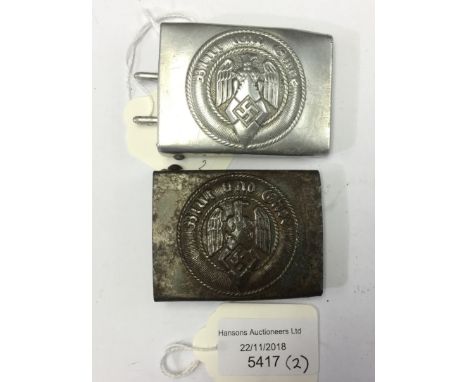 WW2 Third Reich Hitler Jugend Koppelschloss. Hitler Youth belt buckles. Blut und Ehre! motto. One example in steel with crank