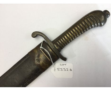 Imperial German Army Saxon M.1840 Faschinenmesser Pioneer Artillery Short Sword. 47cm long blade. Brass grip. Crossguard mark