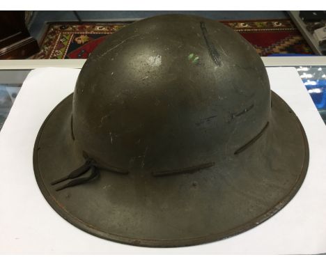 WW2 British Firewatchers helmet. Maker marked BHW 1941, size 7.