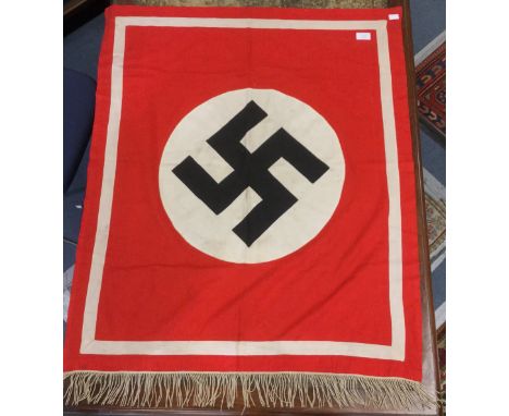 WW2 Third Reich NSDAP Podium Banner. Multipart cotton construction. Single sided. Fringing to lower edge. No makers or size m