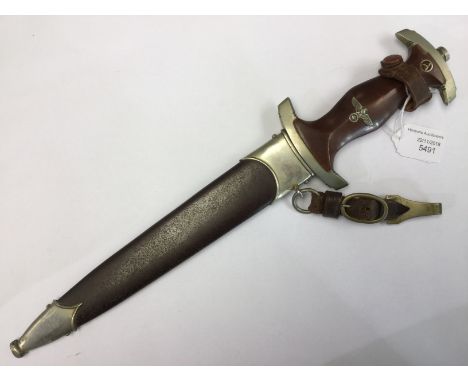 WW2 Third Reich 1933 pattern SA Dienstdolch dagger. Early maker maker blade by "Puma, Solingen". Blade 22cm long. Crossguard 