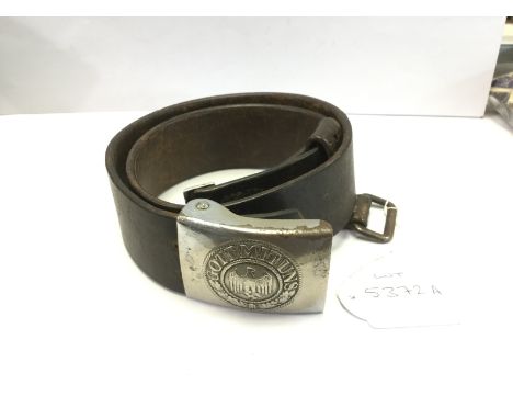 WW2 Third Reich Heer enlisted mans plated private purchase belt buckle. No makers marks. Together with a Heer black leather b