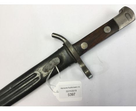 WW2 Finnish M28 bayonet with 30cm long blade, maker marked "Hackman &amp; Co", complete with scabbard, plus a British Victori