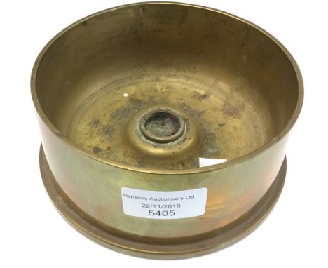 WW2 British Trench Art ashtray made from a 3.7 inch AA gun shell case, dated 1944 CF. 3.7" MKVI gun stamped to base. 