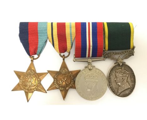 WW2 British Medal Group to 4451486 Pte Little, Durham Light Infantry comprising of 1939-45 Star, Africa Star, War Medal and E