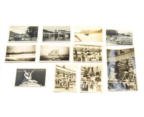 WW2 original photographs, 'The Hanging of Mussolini', taken by Naval rating in Italy Three in total plus one larger sized pri