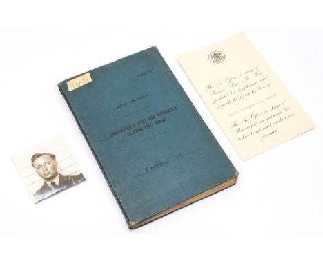 WW2 British Royal Air Force 'Observer's and Air Gunner's Flying Log Book' for Flight Sergeant W. E. Finbow, killed in action 