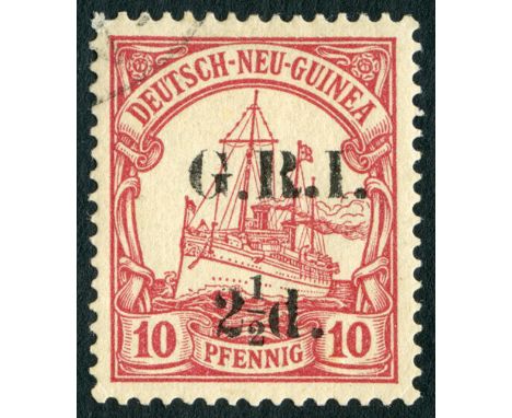 New Guinea. 1914 2½d on 10pf German New Guinea, used with light corner cancel. SG 20 (£350)