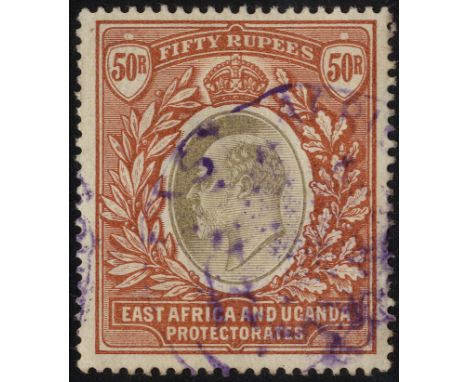 Kenya, Uganda and Tanganyika. East Africa and Uganda. 1903 50r grey and red-brown, fiscally used with light purple cancel. SG