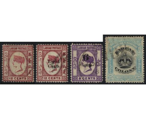 North Borneo. Labuan. 1879-1904 used collection on black leaves with an impressive array of the Queen's portrait stamps and s