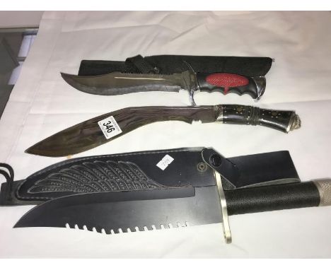 3 knives including. hunting knife
