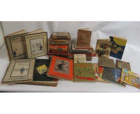 [Illustrated] - a quantity of illustrated books to include, Bateman, H. M - More Drawings, second edition, and three more boo