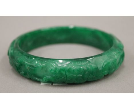 An apple green jade bangle