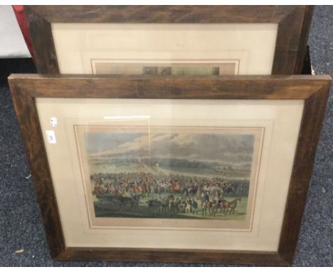 A set of six 19th century EPSON racing prints, framed and glazed