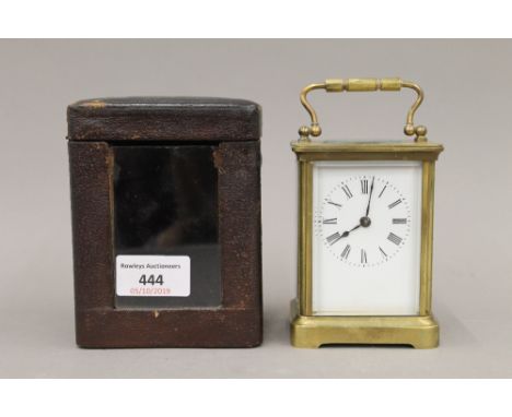 A 19th century cased carriage clock