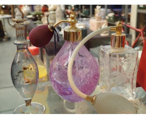 Caithness violet coloured perfume atomiser 