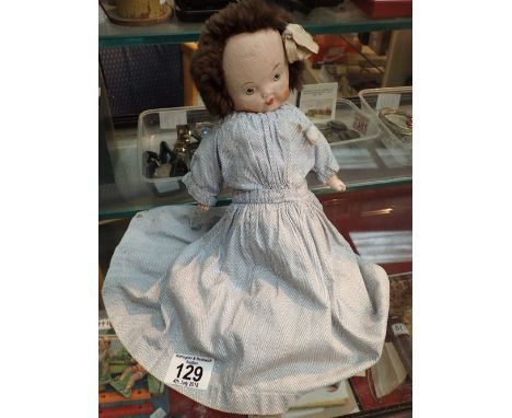 Vintage childs doll with ceramic legs and arms 