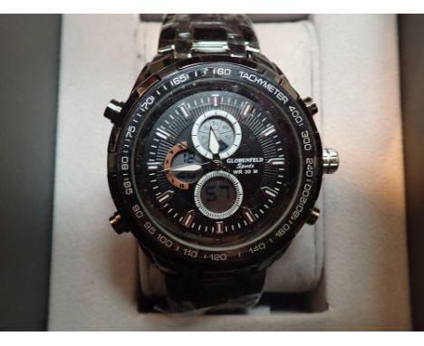 New old stock Globenfeld wristwatch with ceramic strap with box and paperwork 