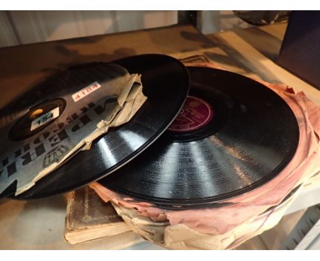 Quantity of 78s including music folio