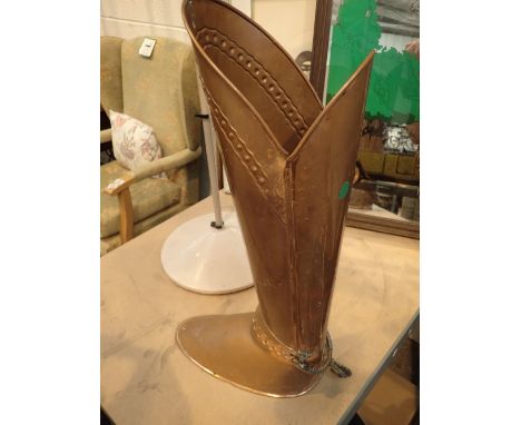 Umbrella / stick stand copper boot with spur 